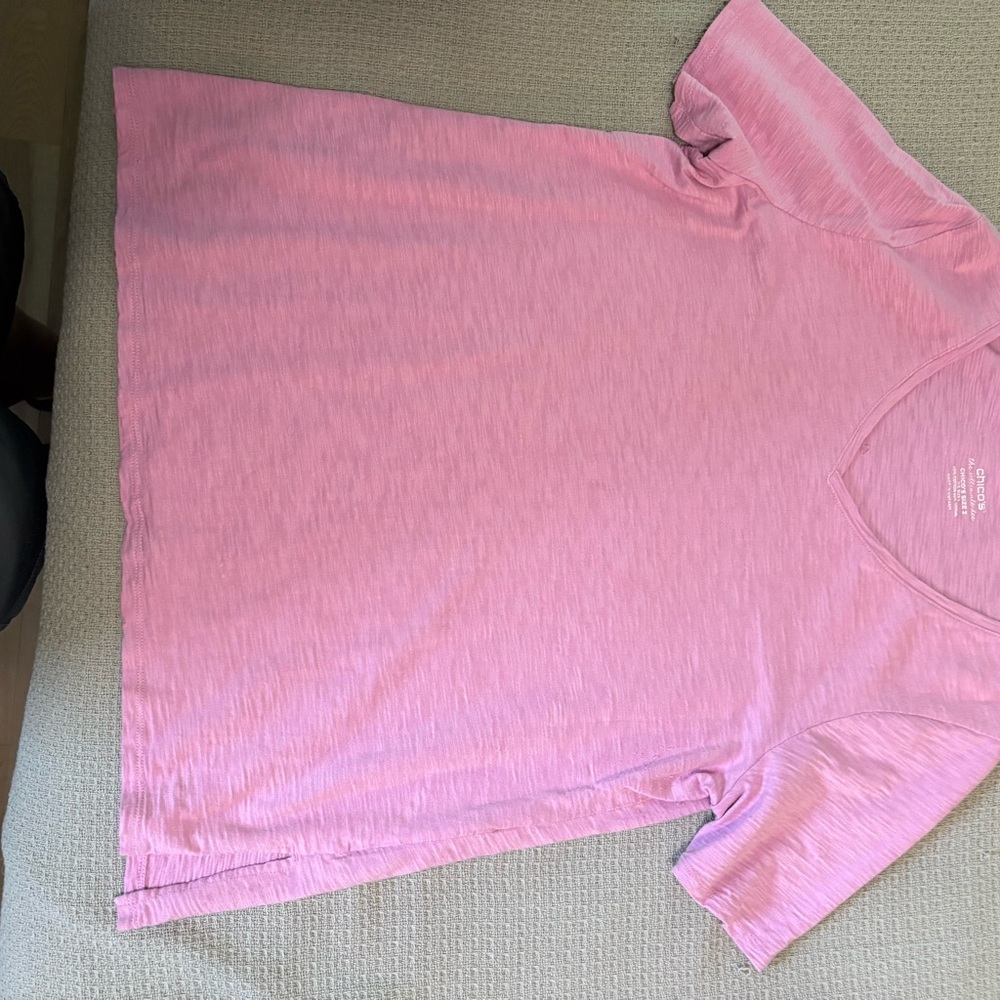 Chico's Vibrant Pink V-Neck Top